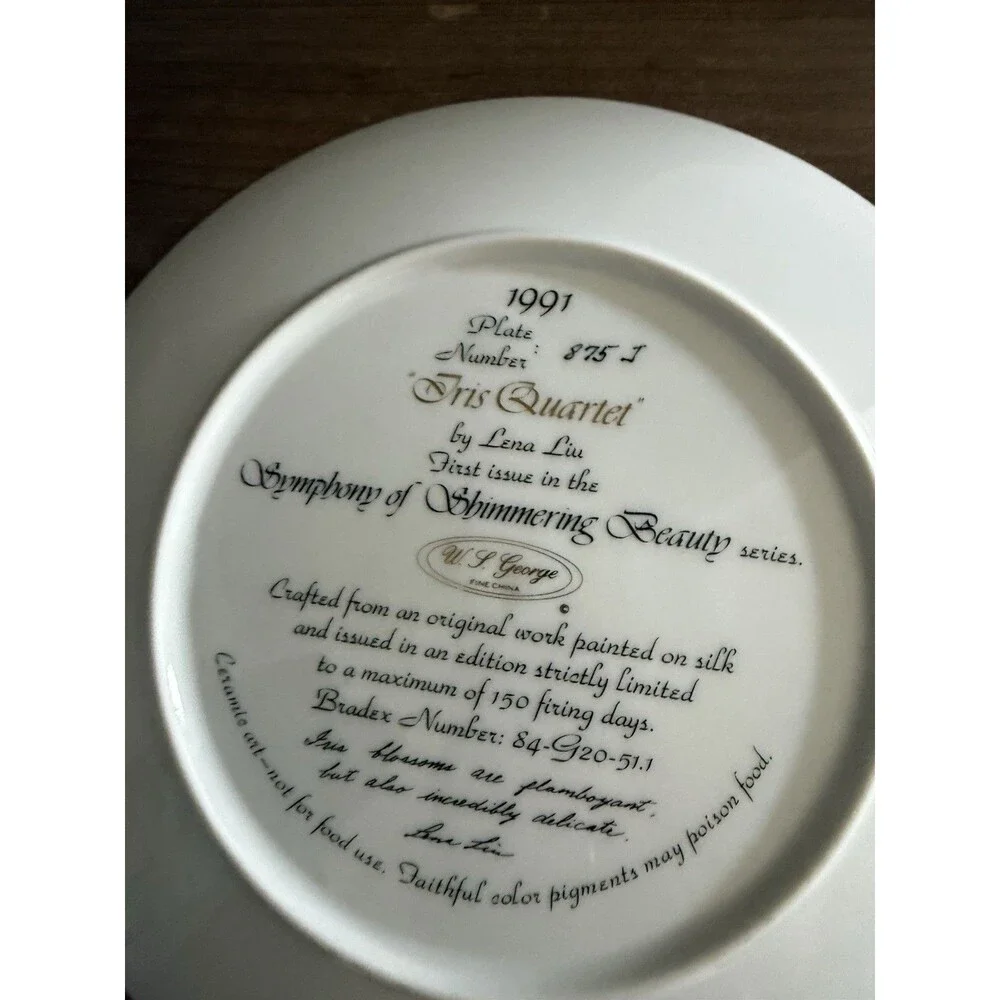 Vintage 1992 Symphony of Shimmering Beauty Lena Liu China set Of 4 Cottagecore